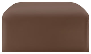 Arc Upholstered Modular Component, Brown, 1-Piece: Ottoman, Vegan Leather