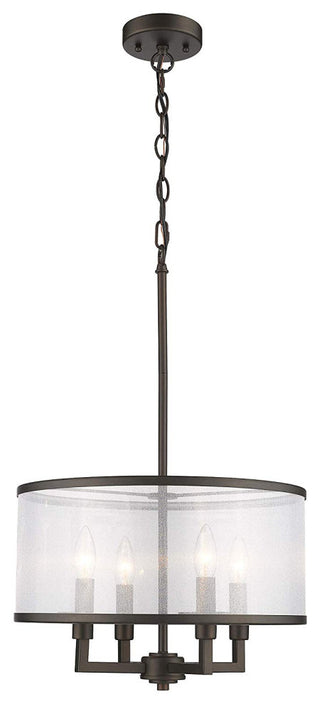 VALENTINA Transitional 4 Light  Rubbed Bronze Ceiling Pendant 16inches Wide