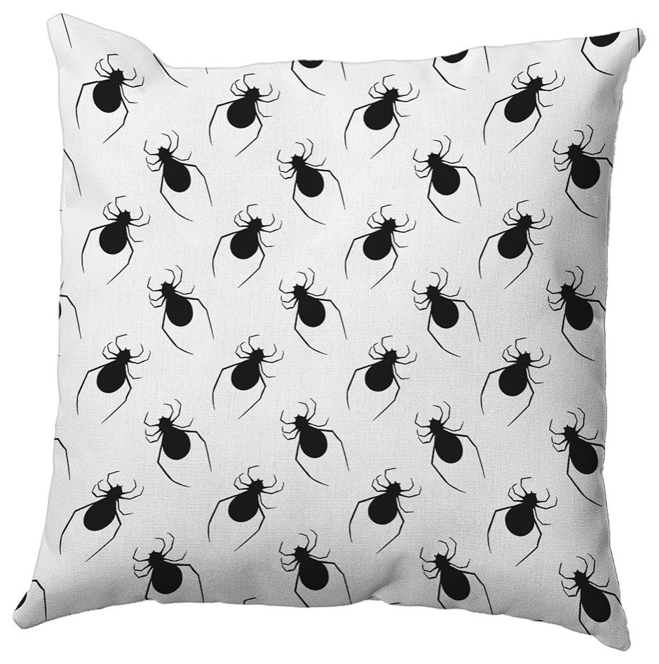 16"x16" Spider Pattern Decorative Throw Pillow, White