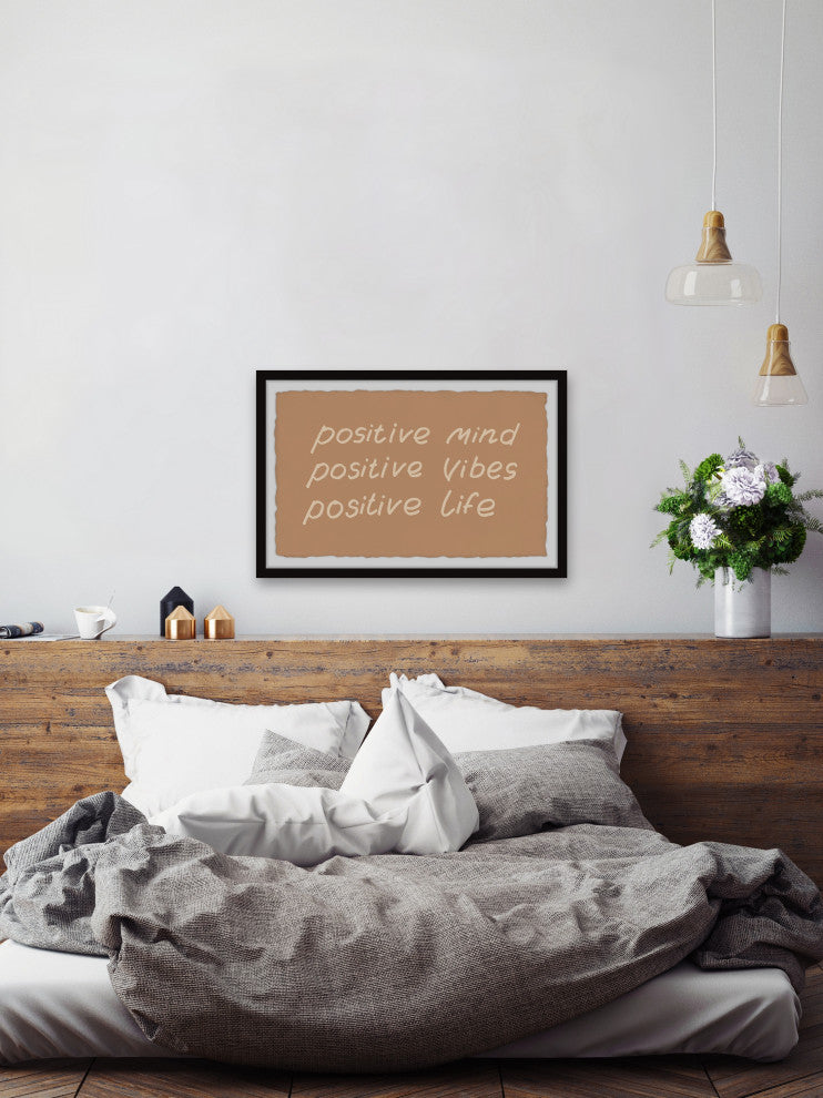 "Positive Mind" Framed Painting Print, 12x8