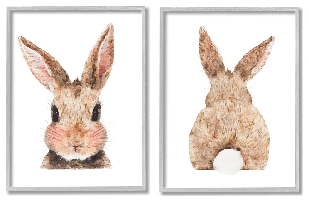 Cute Bunny with Cotton Tail Back Blushing Rabbit,16 x 20
