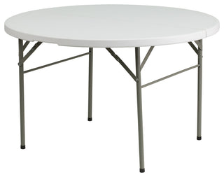 48'' Round Bi-Fold Granite White Plastic Folding Table