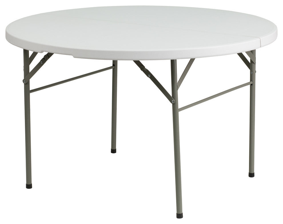48'' Round Bi-Fold Granite White Plastic Folding Table