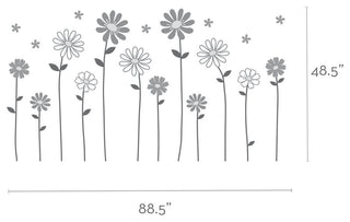 Daisy Flower Wall Decals, Color Scheme C