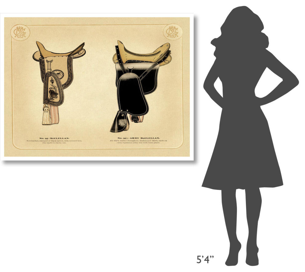 "Saddles and Tack: McClellan Saddles #1" Digital Paper Print, 50"x38"