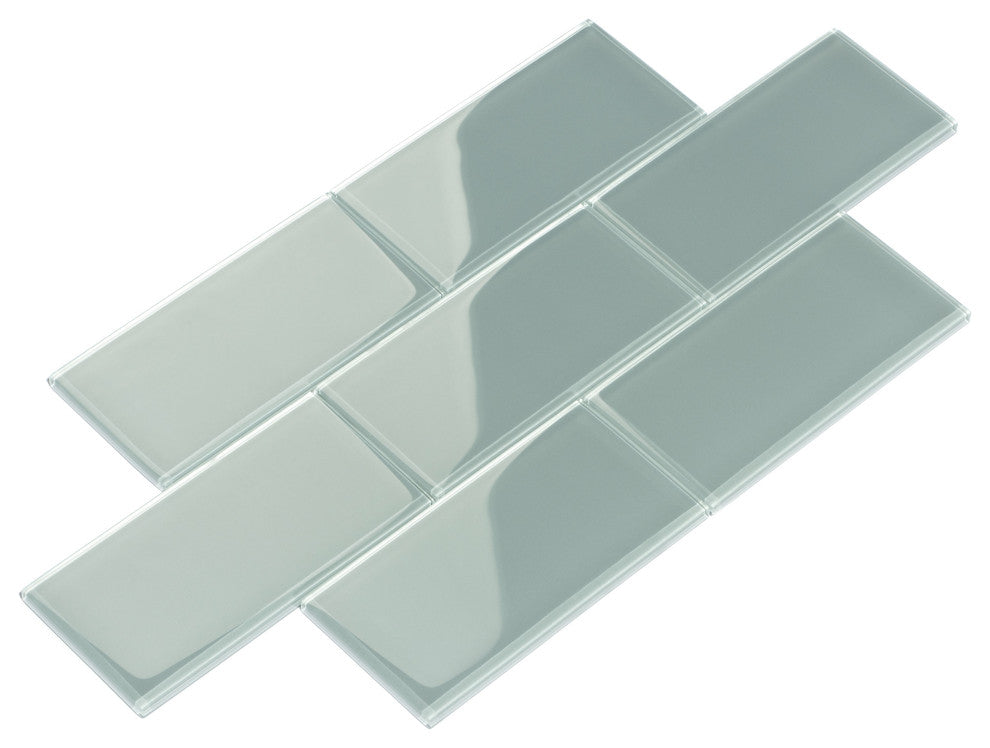3"x6" Glass Subway Collection, Morning Sky Blue