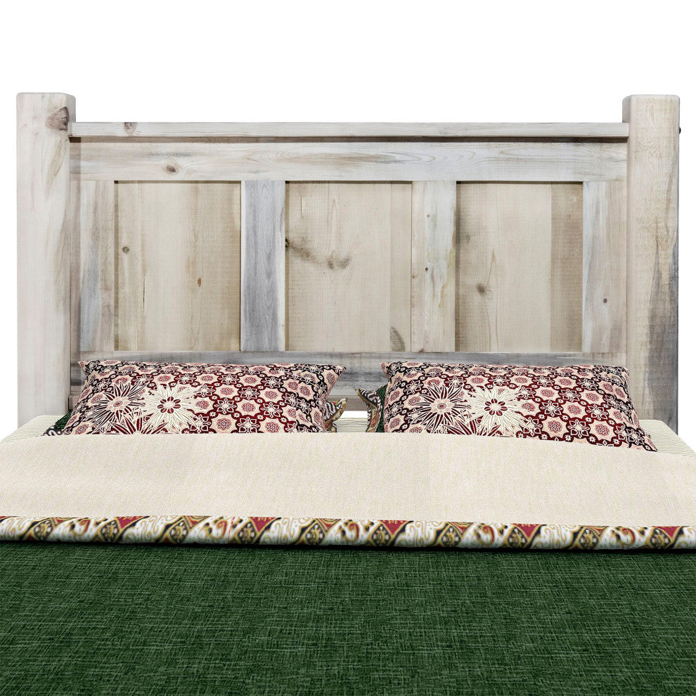 Big Sky Collection Rugged Sawn Panel Bed, Cal King,  Natural