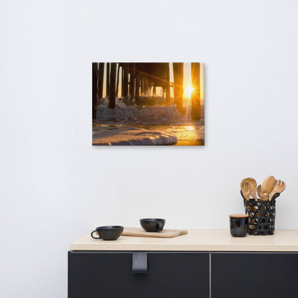 Sea Foam In The Sunlight Coastal Landscape Canvas Wall Art Print, 18" X 24"