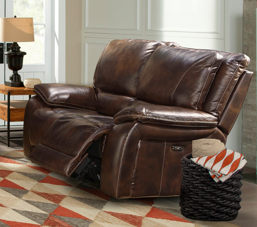 Vail Burnt Sienna Power Reclining Sofa and Recliner
