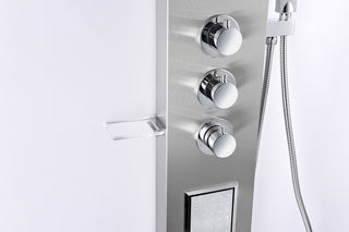 ANZZI Mesmer 58" Full Body Shower Panel, Brushed Steel