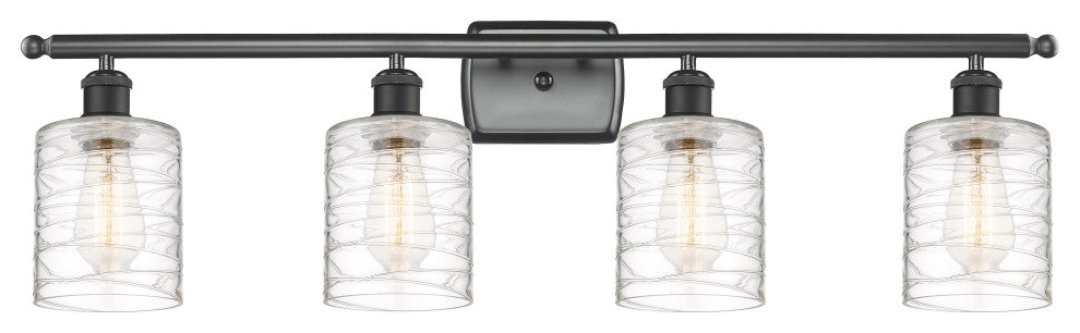 Innovations 516-4W-BK-G1113-LED 4-Light Bath Vanity Light, Matte Black