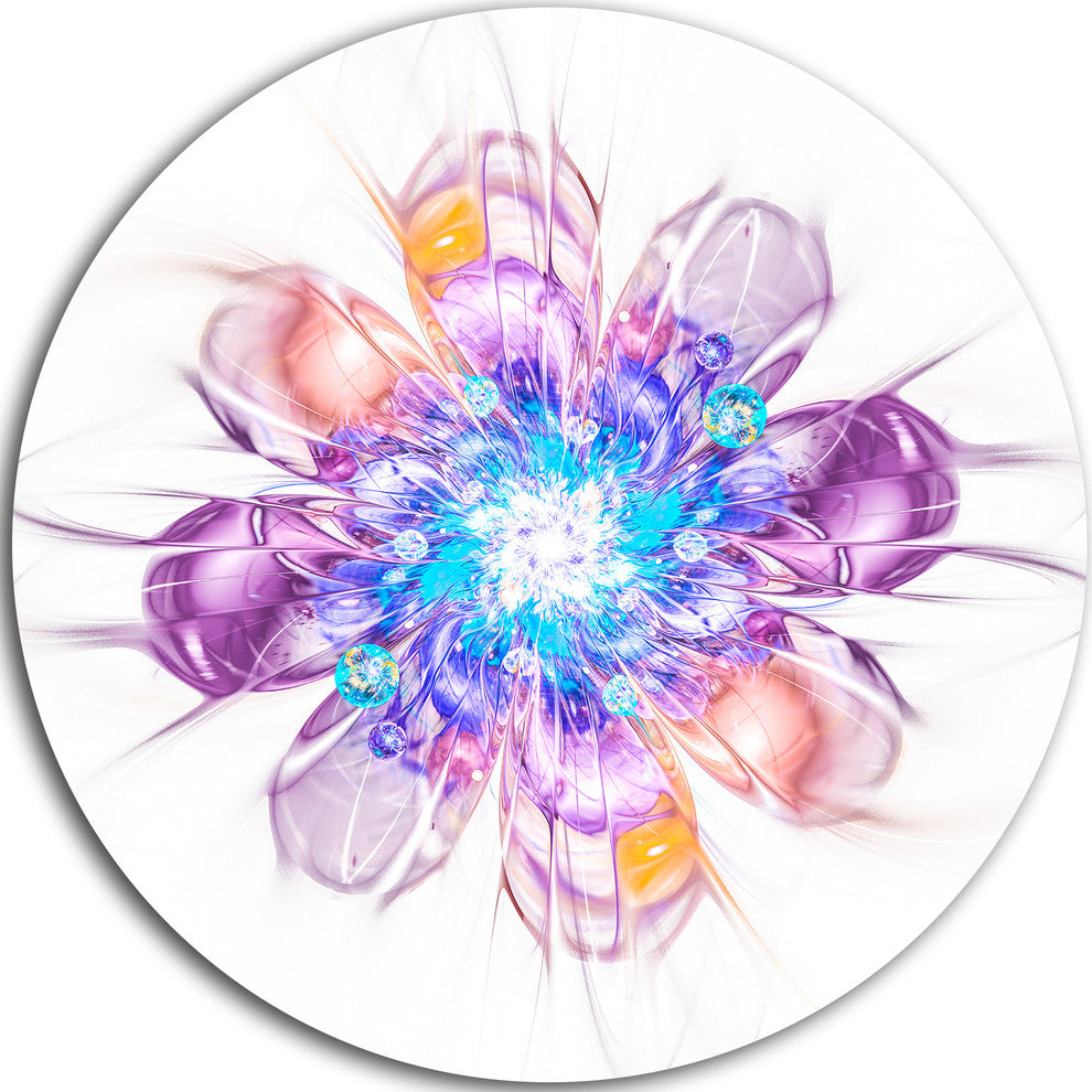 Perfect Fractal Flower In Multi Colors, Floral Round Wall Art, 36"