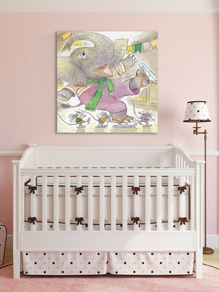 "Elephant and Mouses" Painting Print on Canvas by Curtis