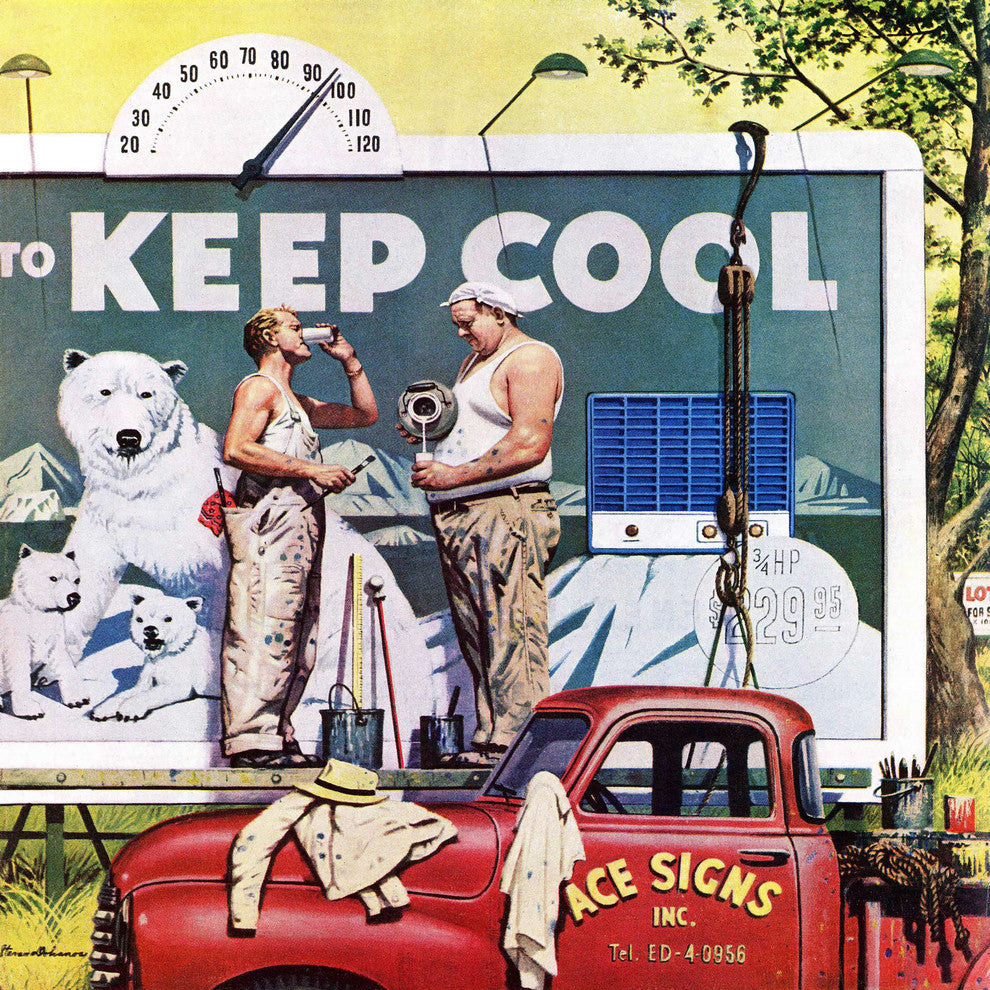 "Billboard Painters" Painting Print on Canvas by Stevan Dohanos