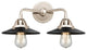 Innovations 288-2W-PN-M6-BK Railroad 2 Light Bath Vanity Light, Polished Nickel