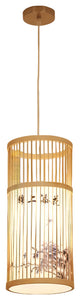 Ypres | Creative Drum Japanese Chandelier made of Bamboo and Silk for Bedroom, A