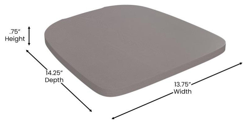 Perry Poly Resin Wood Square Seat w/Rounded Edges for Metal Barstools-Set of 4,