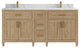 Santa Monica 72 Double Sink Bath Vanity in Whitewashed Teak 1.5" Calacatta Laza