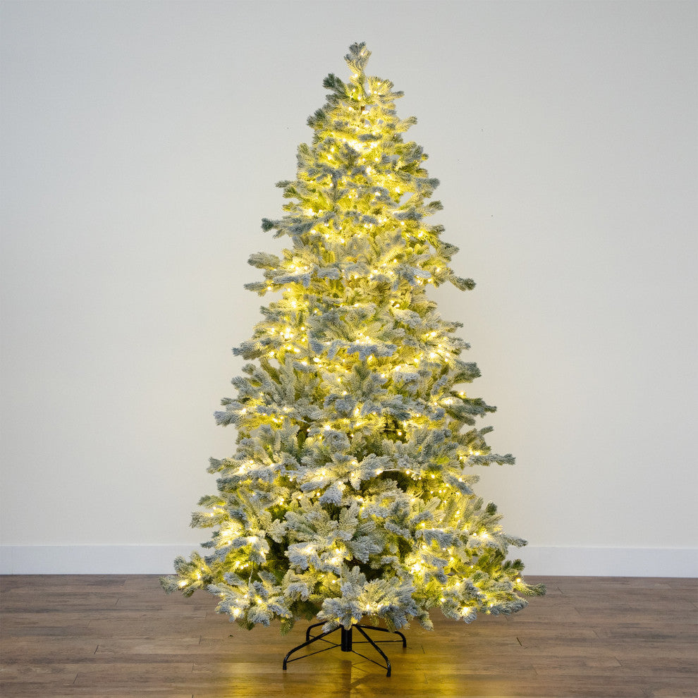 7.5ft. Pre-Lit Artificial California Flocked Spruce Christmas Tree