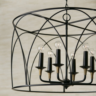 Capital Lighting 345661 Amara 6 Light 28"W Drum Chandelier - Matte Black with