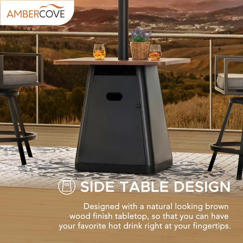 Sunjoy 45,000 BTU Black Steel Frame Outdoor Patio Standing Propane Heater