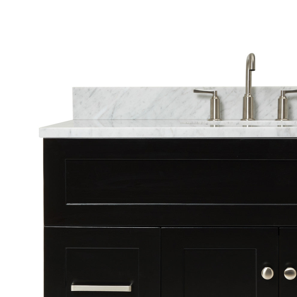 Ariel Hamlet 43" Oval Sink Bath Vanity, 0.75" Carrara Marble