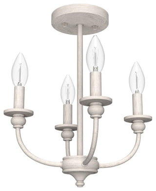 Southcrest Distressed White 4-Light Semi-Flush Mount