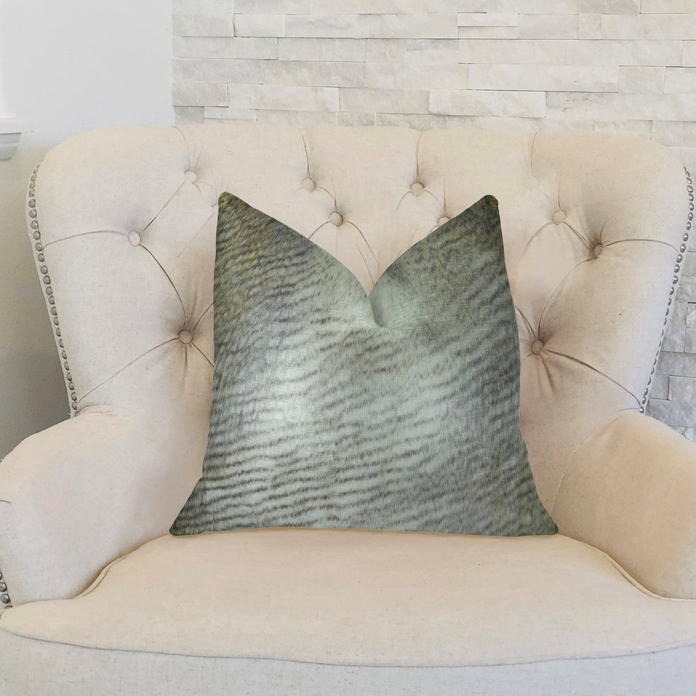 Delicate Alaskan Hawk White Gray Beige Handmade Luxury Pillow, 22"x22"