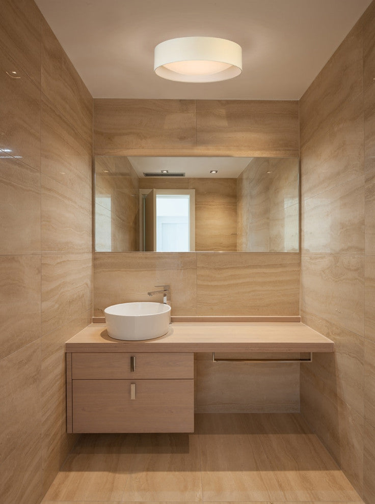 Eglo 204723A Orme 16"W LED Flush Mount Drum Ceiling Fixture - White