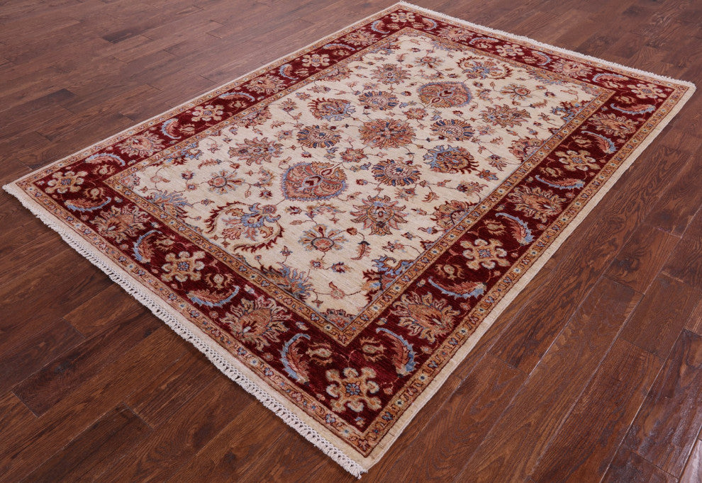 5' 7" X 7' 10" Persian Tabriz Hand Knotted Wool Rug - Q12793