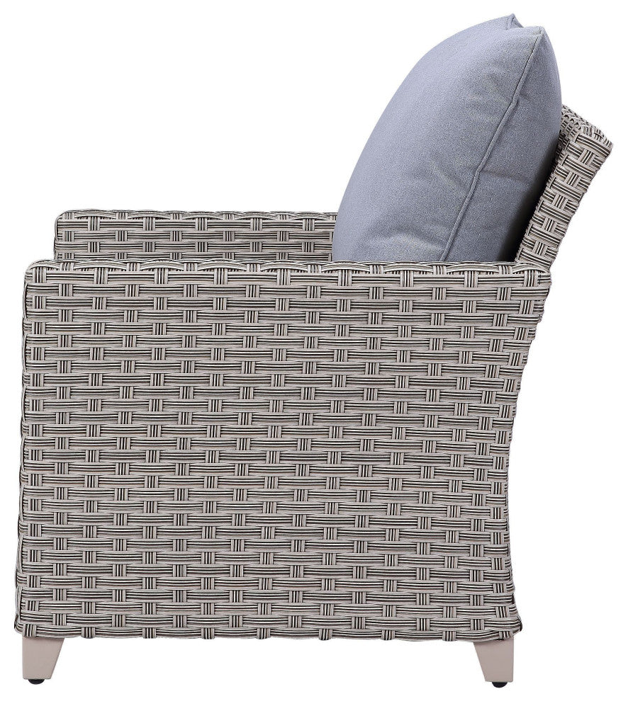 ACME Greeley 4PC Pack Patio Sofa Set in Gray Fabric & Gray Finish