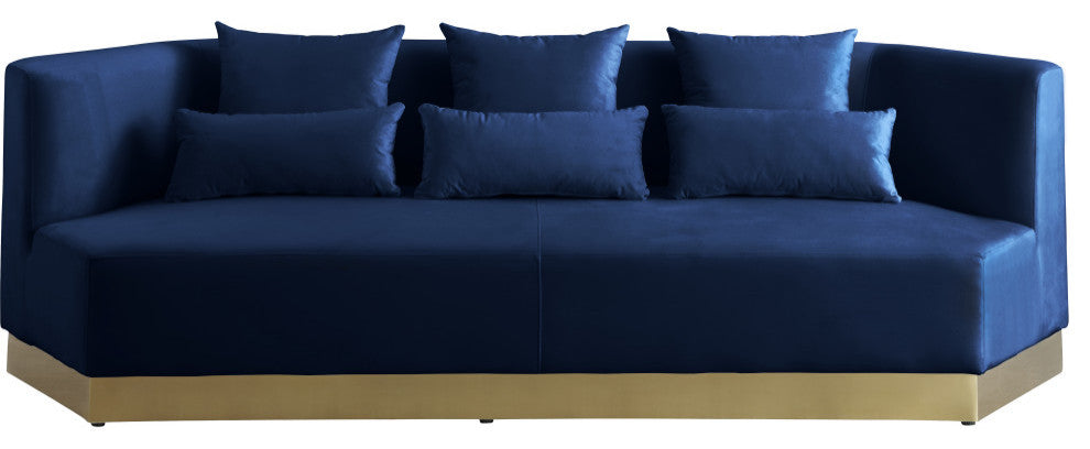 Marquis Velvet Upholstered Set, Navy, Sofa