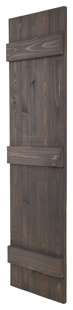 Traditional Board and Batten Exterior Shutters Pair, Stone Gray, 72"