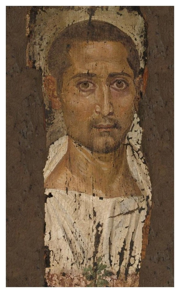 "Mummy Portrait of a Bearded Man" Paper Art, 26"x42"
