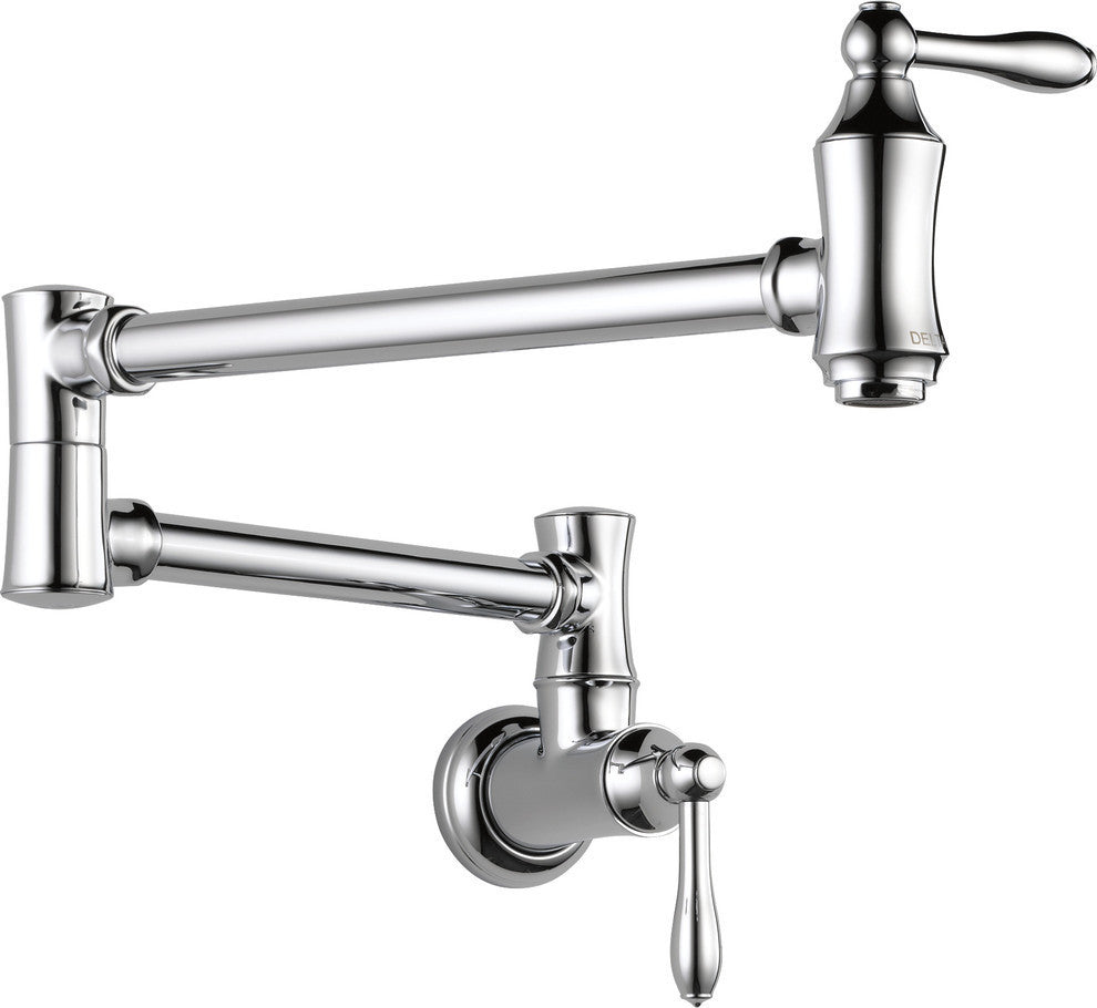 Delta Traditional Wall Mount Pot Filler, Chrome, 1177LF