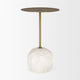 Rini Gold Metal and White Marble Accent Table