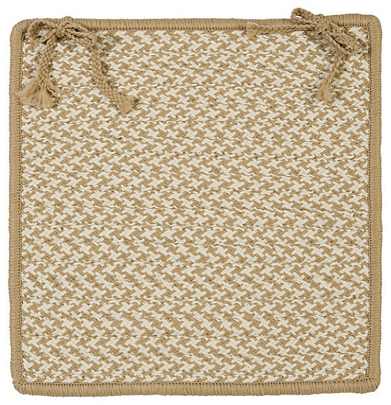 Colonial Mills Chair Pad Outdoor Houndstooth Tweed Cuban Sand Chair Pad