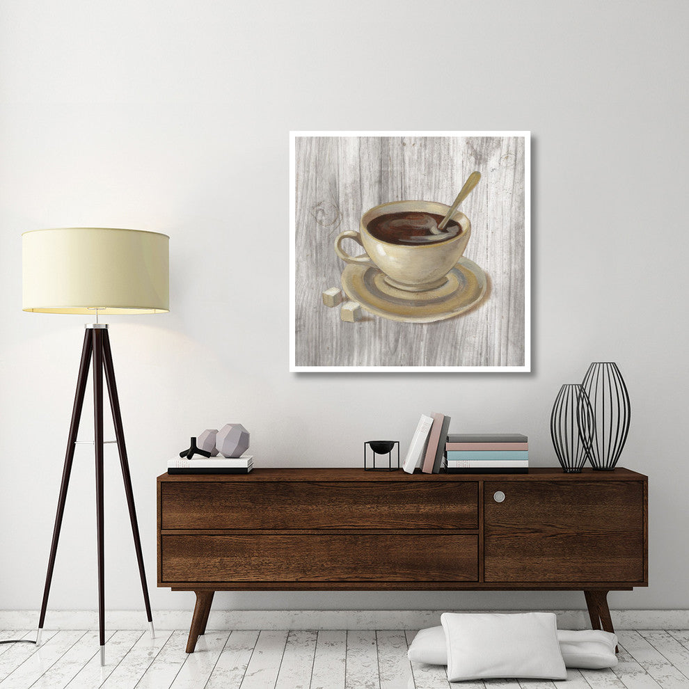 "Coffee Time VI on Wood" Digital Paper Print by Silvia Vassileva, 42"x42"
