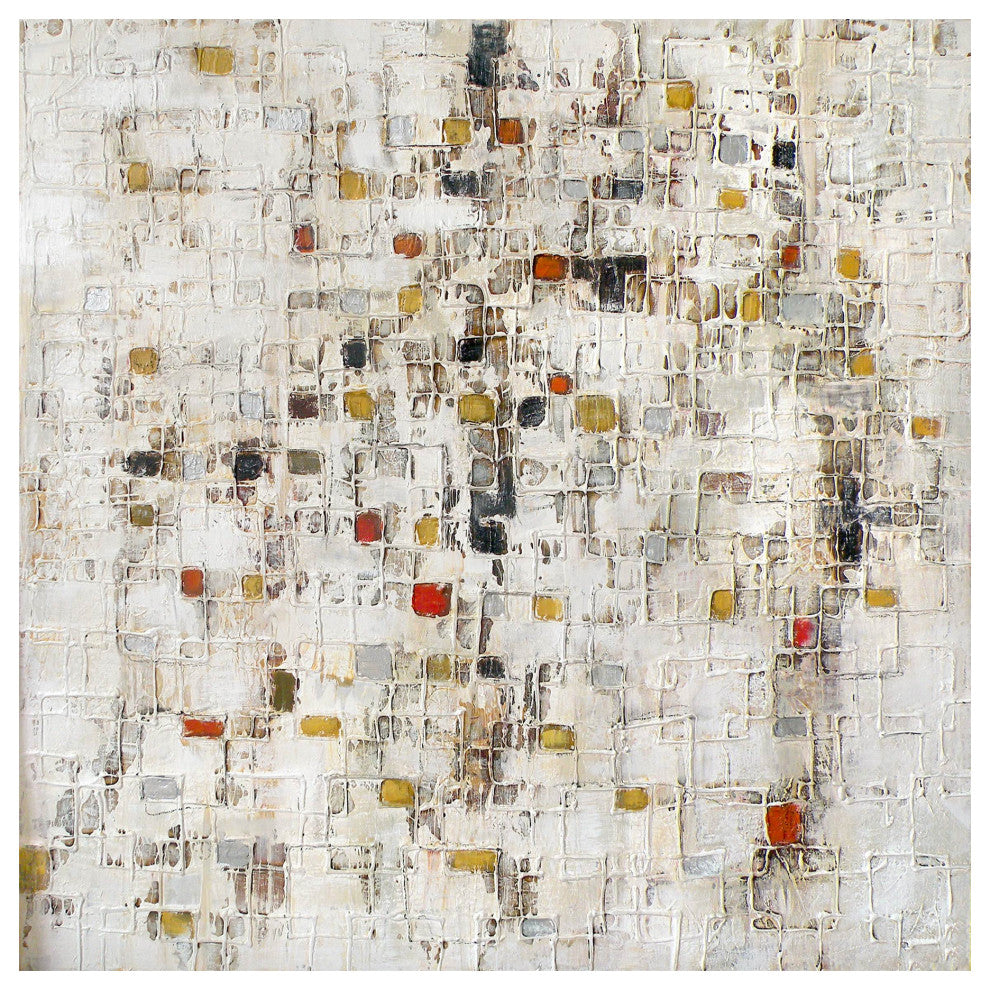 Contemporary Patchy Square Wall Dcor - Multicolor