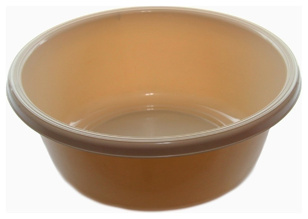 Round Plastic Wash Basin, Beige