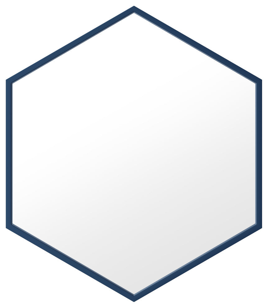 Delta 28" Blue Hexagonal Metal Frame Mirror
