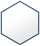 Delta 28" Blue Hexagonal Metal Frame Mirror