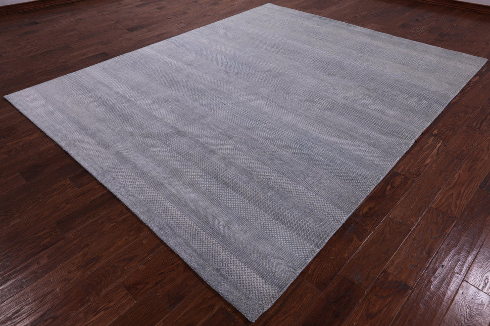 8' 1" X 10' 1" Hand Knotted Wool and Silk Savannah Grass Rug Q12010
