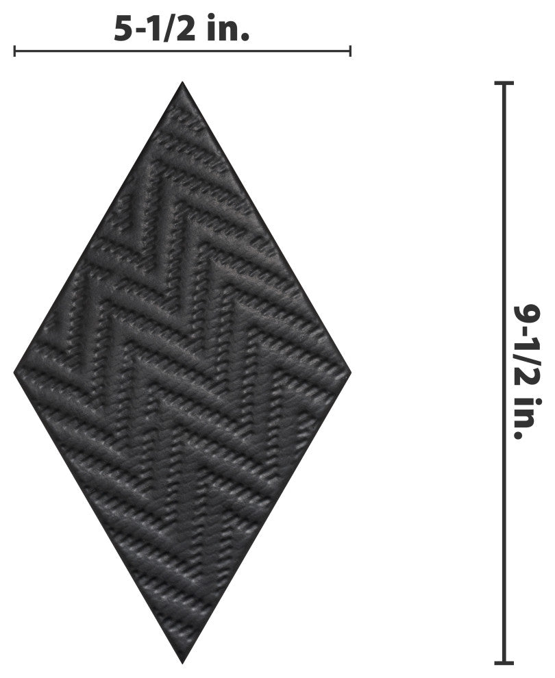 Rhombus Porcelain Tile, Black