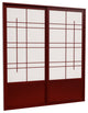 7' Tall Eudes Shoji Sliding Door Kit, Double, Sided, Rosewood