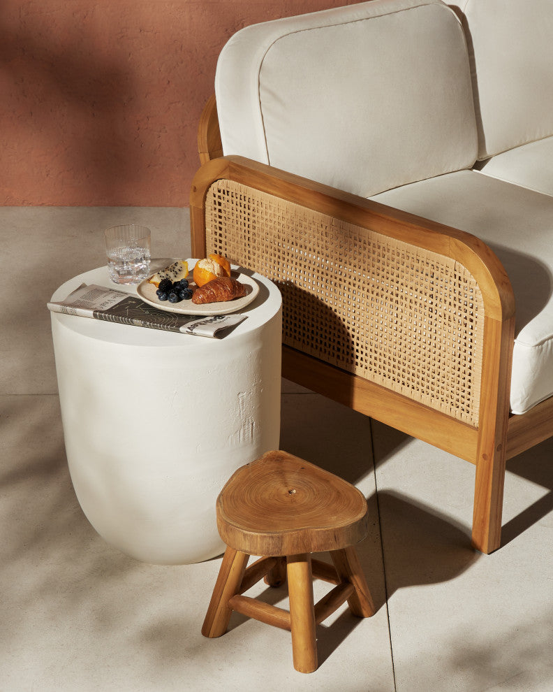 Basil Outdoor Drink Table-Matte White