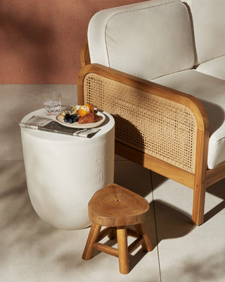 Basil Outdoor Drink Table-Matte White