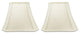 Rectangle Bell Cut Corner Designer Lamp Shade, White, Set of 2