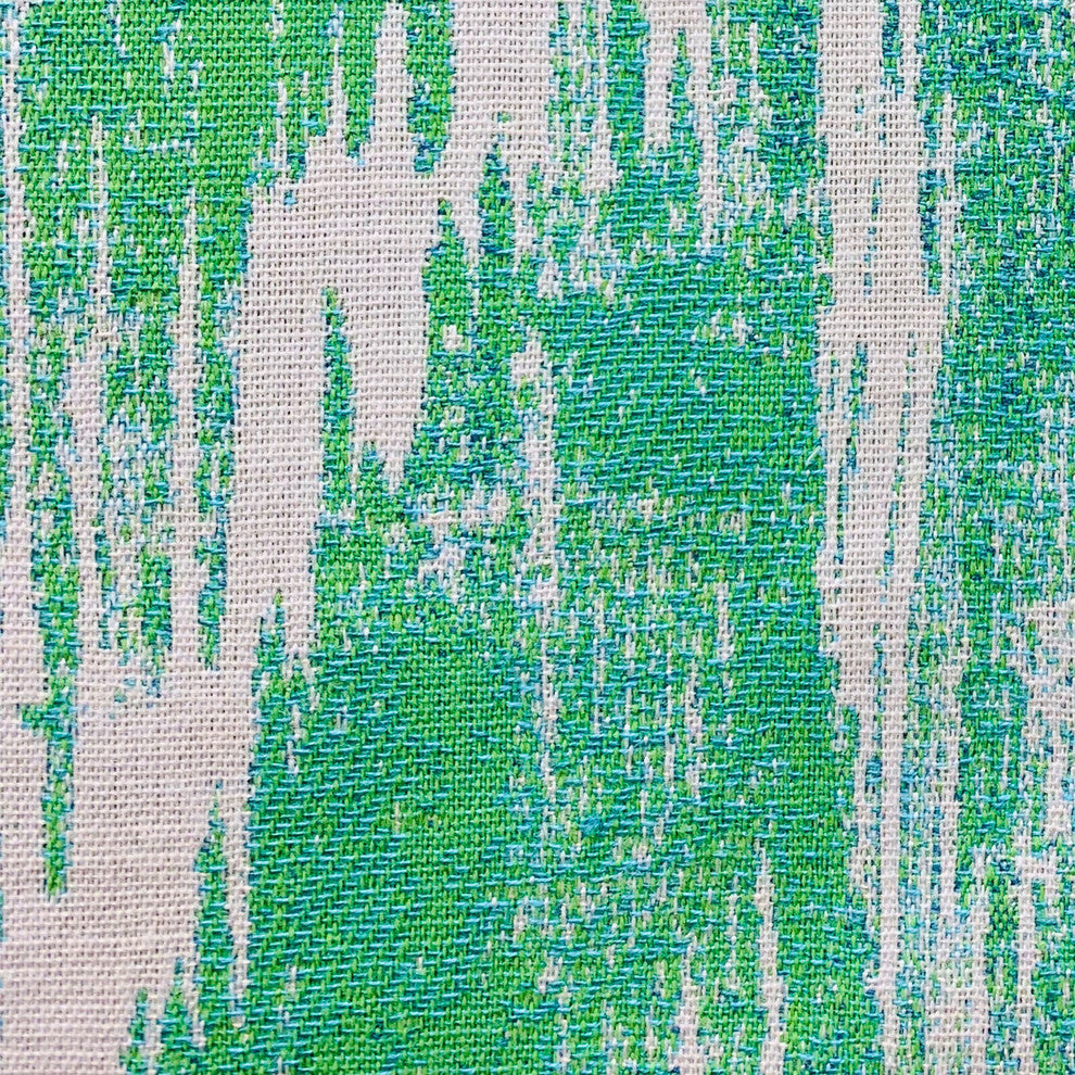 Plutus Green Avalanche Green Ikat Luxury Outdoor/Indoor Throw Pillow, 18"x18"