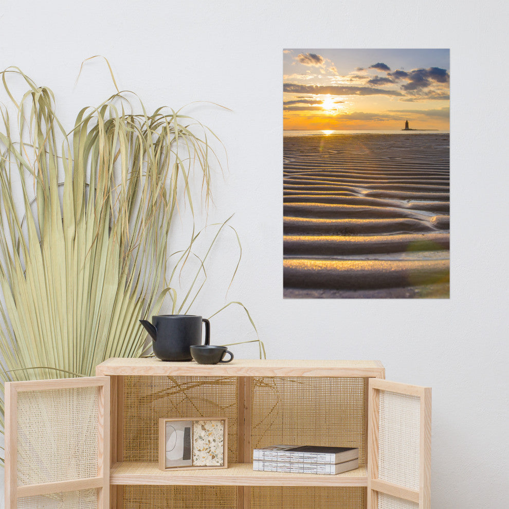 Sandbars Landscape Photograph, Beach Unframed Wall Art Print, 24" X 36"